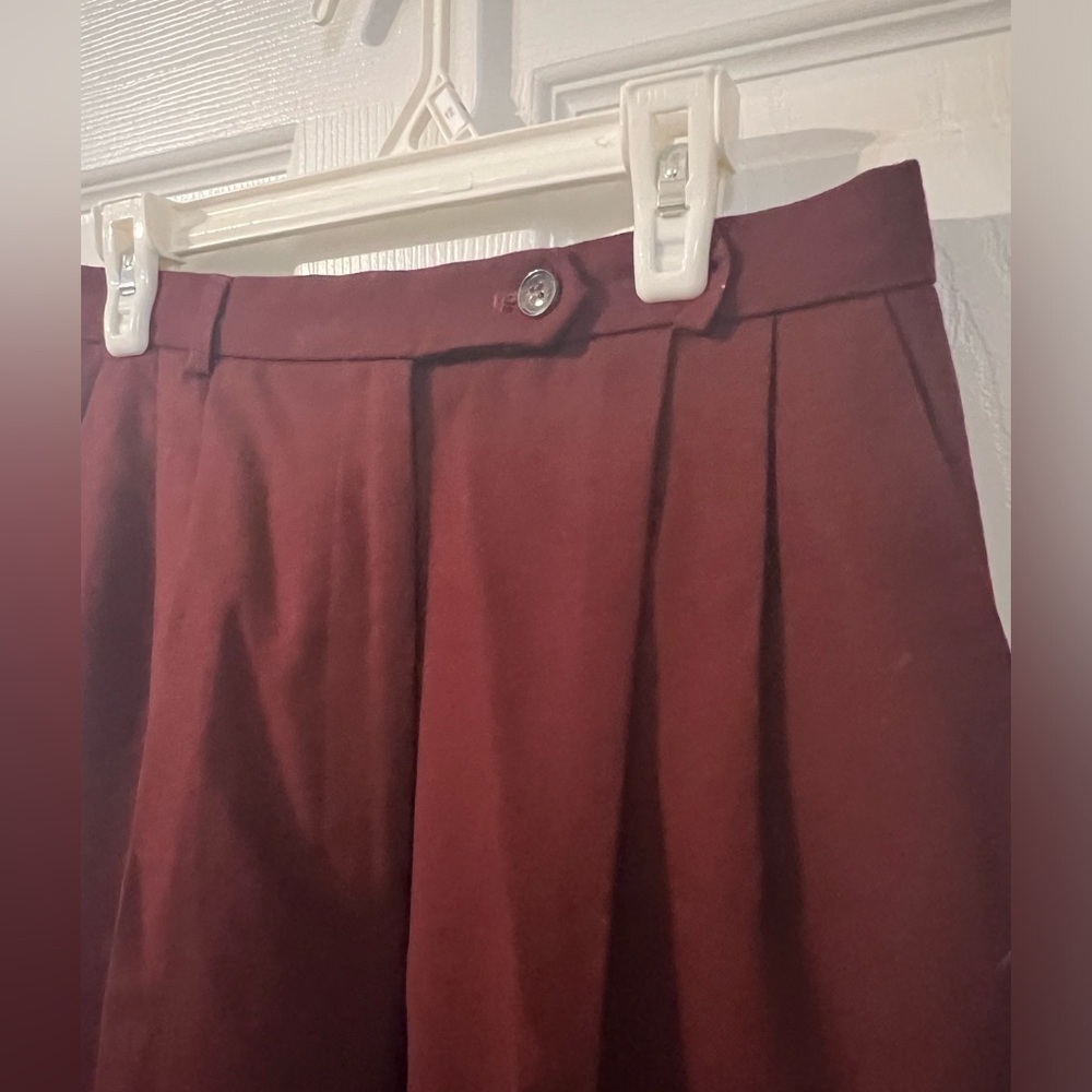 Talbots 100% wool burgundy pleated trousers